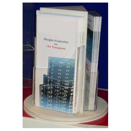 Porte Brochures Triangle sur Pied Tournant